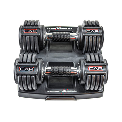 CAP Barbell ADJUSTABELL Adjustable Round Dumbbell Weights - Singles & Pairs | 12.5 lb, 25 lb & 55 lb | Multiple Handle Options