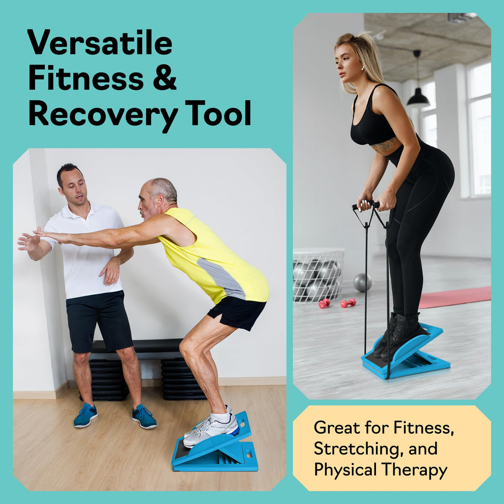 Slant Board with 6 Incline Angles - Transforms Into a Balance Board - Premium Calf Stretcher and Wobble Board for Effective Calf Stretching and Squats