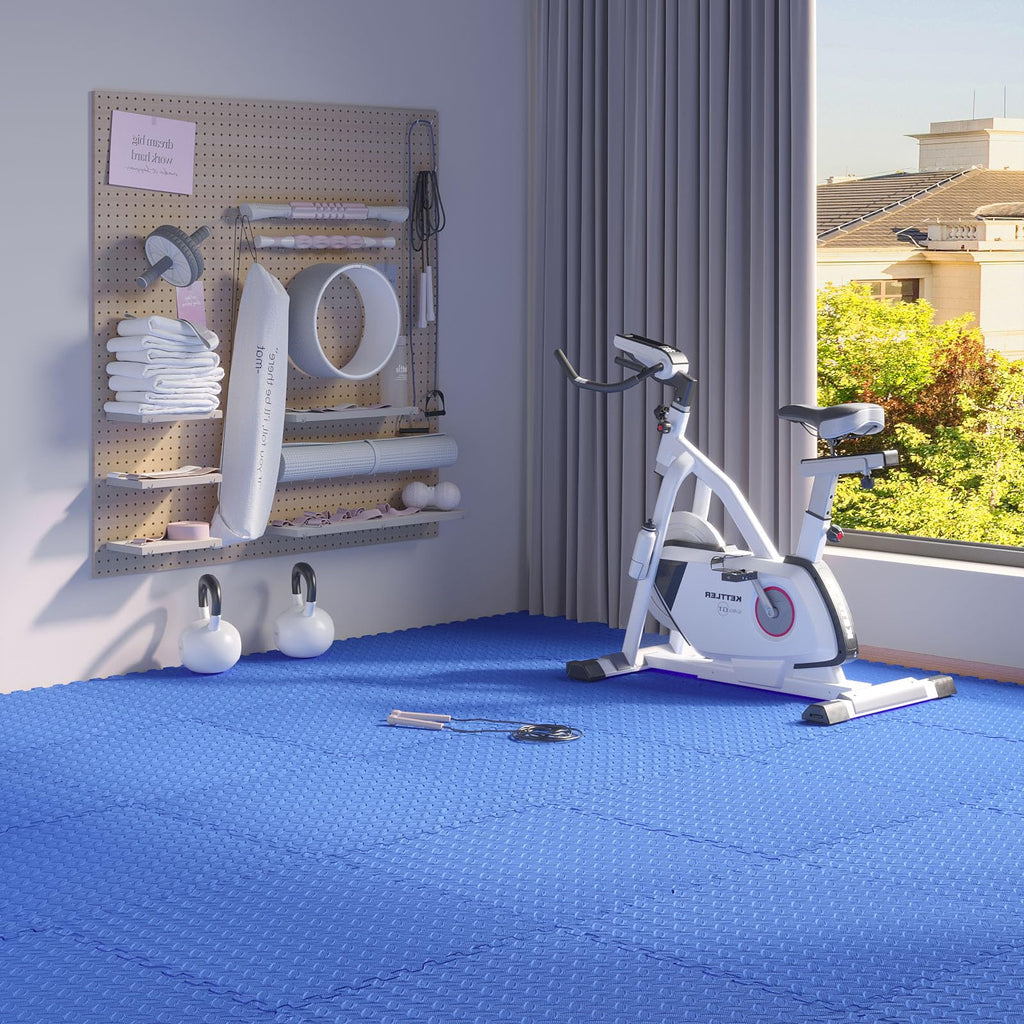 Home Gym Mat, Puzzle Exercise Mat, EVA Interlocking Foam Floor Tiles for Home Workout Equipment and Kids' Play Areas - Grey, 24 in x 24 in x ½ in - 12 Tiles (Grey, 12 Pack, 48 SQ FT)