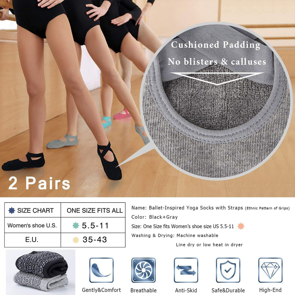 Ozaiic Pilates Socks for Women Non Slip Grip, Yoga Socks with Grippers for Barre, Hospital, Ballet, Dance, Barefoot Workout
