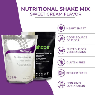ViSalus Vi Shape Original Nutritional Shake Mix Sweet Cream Flavor | 22oz (1 Bag, 24 Servings)