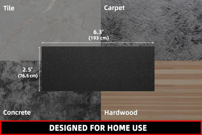 Treadmill Mat, 7'x3'/6'x3'/6'x2.5'/5.6'x2'/4'x2', 6mm Thick Exercise Equipment Gym Mat for Hardwood FloorCarpet, Compatible with Peloton Bike, Indoor Spin Bike, Elliptical