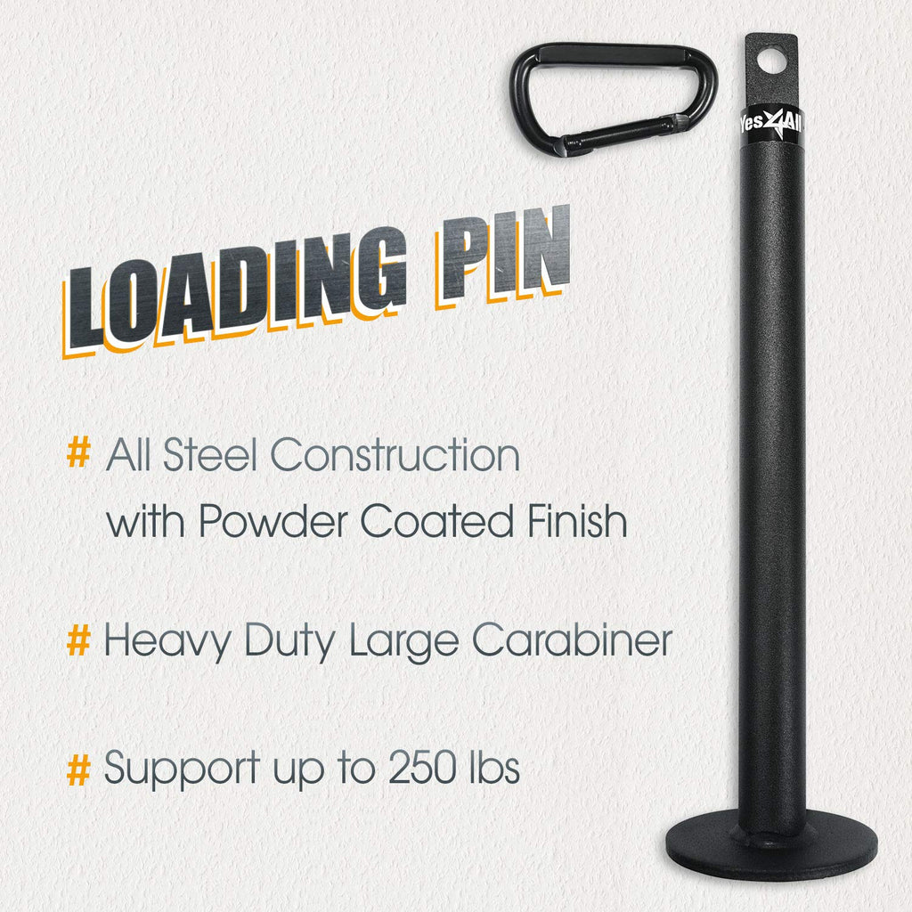 Yes4All Cable Machine Attachment, Row Handles, Tricep Rope, Straight Bar, V Bar, LAT Pulldown Accessories Load 880 LB for Home Gym