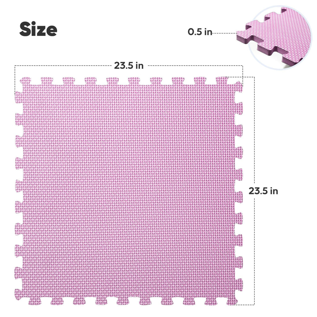 Home Gym Mat, Puzzle Exercise Mat, EVA Interlocking Foam Floor Tiles for Home Workout Equipment and Kids' Play Areas - Grey, 24 in x 24 in x ½ in - 12 Tiles (Grey, 12 Pack, 48 SQ FT)