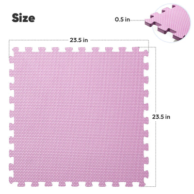 Home Gym Mat, Puzzle Exercise Mat, EVA Interlocking Foam Floor Tiles for Home Workout Equipment and Kids' Play Areas - Grey, 24 in x 24 in x ½ in - 12 Tiles (Grey, 12 Pack, 48 SQ FT)