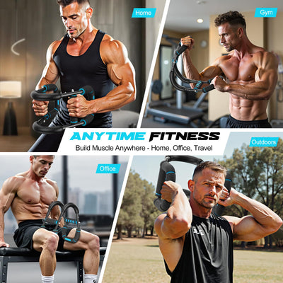 Twister Arm Trainer for Men, Chest Workout Equipment 5-Level Adjustable (40-130lb) with Ergonomic 27° Targets Biceps/Clip/Thigh, Portable Exerciser for Home Gym Travel Fitness