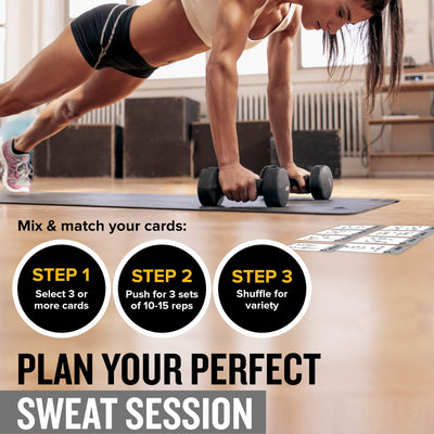 NewMe Fitness Stretching Workout Cards, Instructional Fitness Deck for Women & Men, Beginner Fitness Guide to Training Exercises at Home or Gym