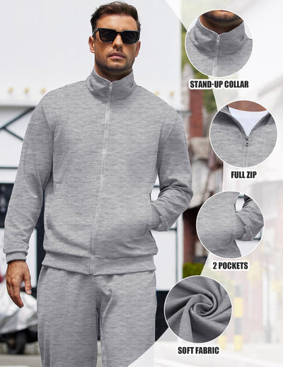 COOFANDY Men's Tracksuits Casual Sweatsuit 2 Piece Full Zip Athletic Jogging Suit Sets Sport Sweat Suit