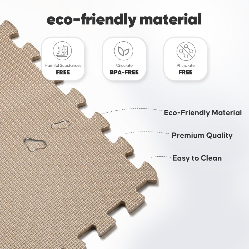 Home Gym Mat, Puzzle Exercise Mat, EVA Interlocking Foam Floor Tiles for Home Workout Equipment and Kids' Play Areas - Grey, 24 in x 24 in x ½ in - 12 Tiles (Grey, 12 Pack, 48 SQ FT)