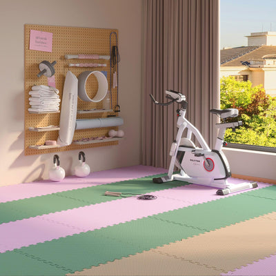 Home Gym Mat, Puzzle Exercise Mat, EVA Interlocking Foam Floor Tiles for Home Workout Equipment and Kids' Play Areas - Grey, 24 in x 24 in x ½ in - 12 Tiles (Grey, 12 Pack, 48 SQ FT)