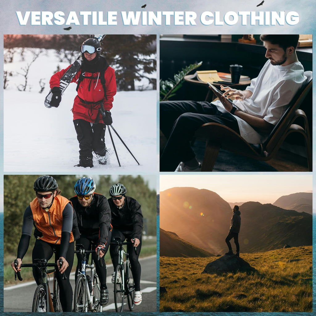 Thermal Underwear for Men Long Johns Set - Fleece Lined Base Layer for Cold Weather Winter Clothes