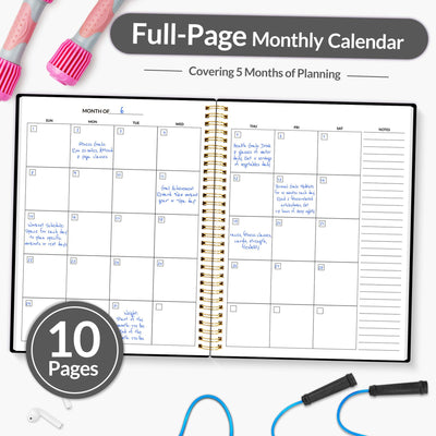 Fitness Journal Workout Planner for Women & Men, A5 (6.4" x 8.3") Workout Journal Log Book Planner Gift for Track Gym Essentials, Home Workouts, Track Progress, Achieve Wellness Goals, Pink