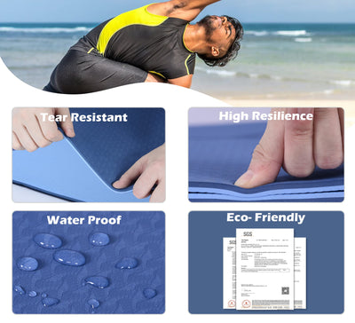 Yoga Mat Non Slip, Pilates Fitness Mats, Eco Friendly, Anti-Tear 1/4" Thick Yoga Mats for Women, Exercise Mats for Home Workout with Carrying Sling and Storage Bag