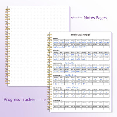Fitness Journal Workout Planner for Women & Men, A5 (6.4" x 8.3") Workout Journal Log Book Planner Gift for Track Gym Essentials, Home Workouts, Track Progress, Achieve Wellness Goals, Pink