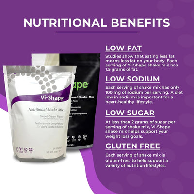 ViSalus Vi Shape Original Nutritional Shake Mix Sweet Cream Flavor | 22oz (1 Bag, 24 Servings)