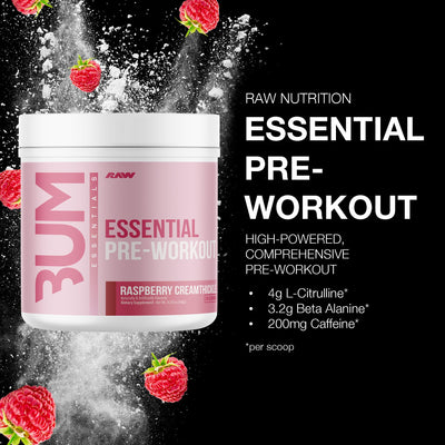 RAW Nutrition - Essential Pre - Chris Bumstead Pre Workout Formula, Sports Nutrition Pre-Workout Powders | Men & Womens Drink, Energy Powder for Working Out (Peach Mango)
