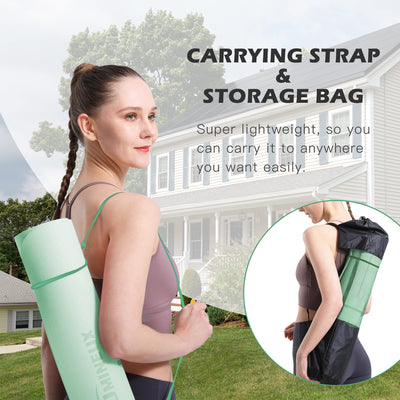 Yoga Mat Non Slip, Pilates Fitness Mats, Eco Friendly, Anti-Tear 1/4" Thick Yoga Mats for Women, Exercise Mats for Home Workout with Carrying Sling and Storage Bag