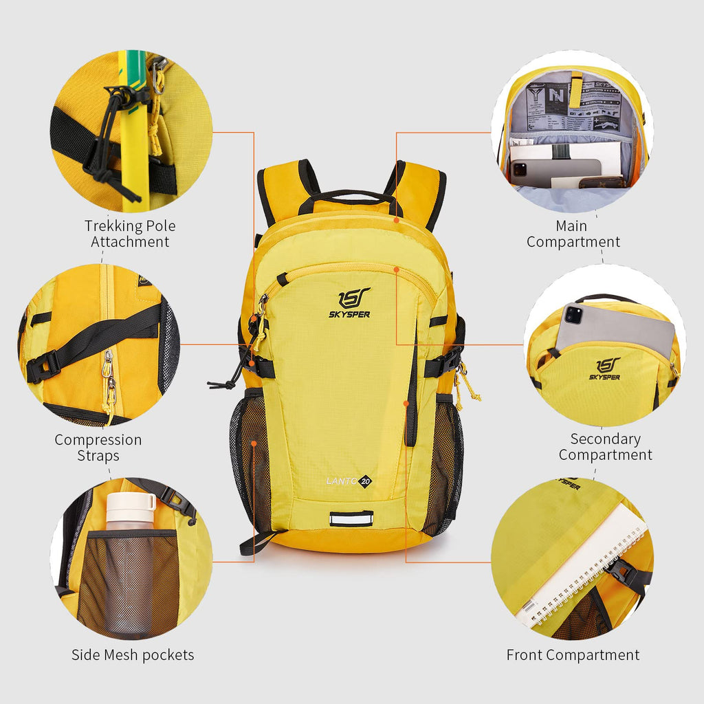 SKYSPER Small Hiking Backpack, 20L/30L Lightweight Travel Backpacks Hiking Daypack for Women Men