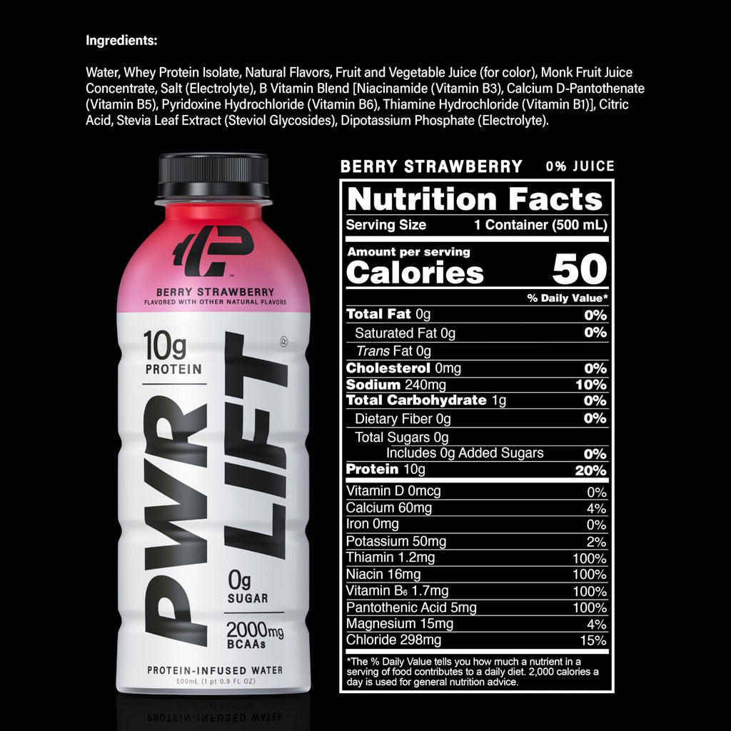 Whey Protein Water Sports Drink by PWR LIFT | Orange Mango | Keto, Vitamin B, Electrolytes, Zero Sugar, 10g of Protein | Post-Workout Energy Beverage | 16.9oz (Pack of 12)