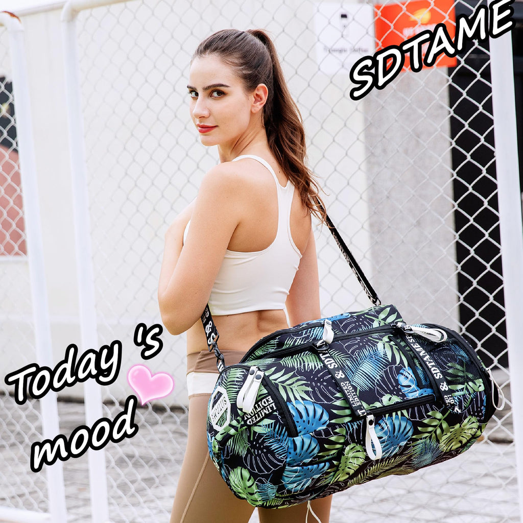 Gym Duffle Bag Backpack with Shoe Compartment,4 ways Travel Backpack for Women and Men,Multi-Functional Weekender bag with Waterproof Layer&Laptop Compartment for Fitness, Travel,Camping