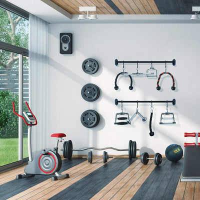 Yes4All Cable Machine Attachment, Row Handles, Tricep Rope, Straight Bar, V Bar, LAT Pulldown Accessories Load 880 LB for Home Gym