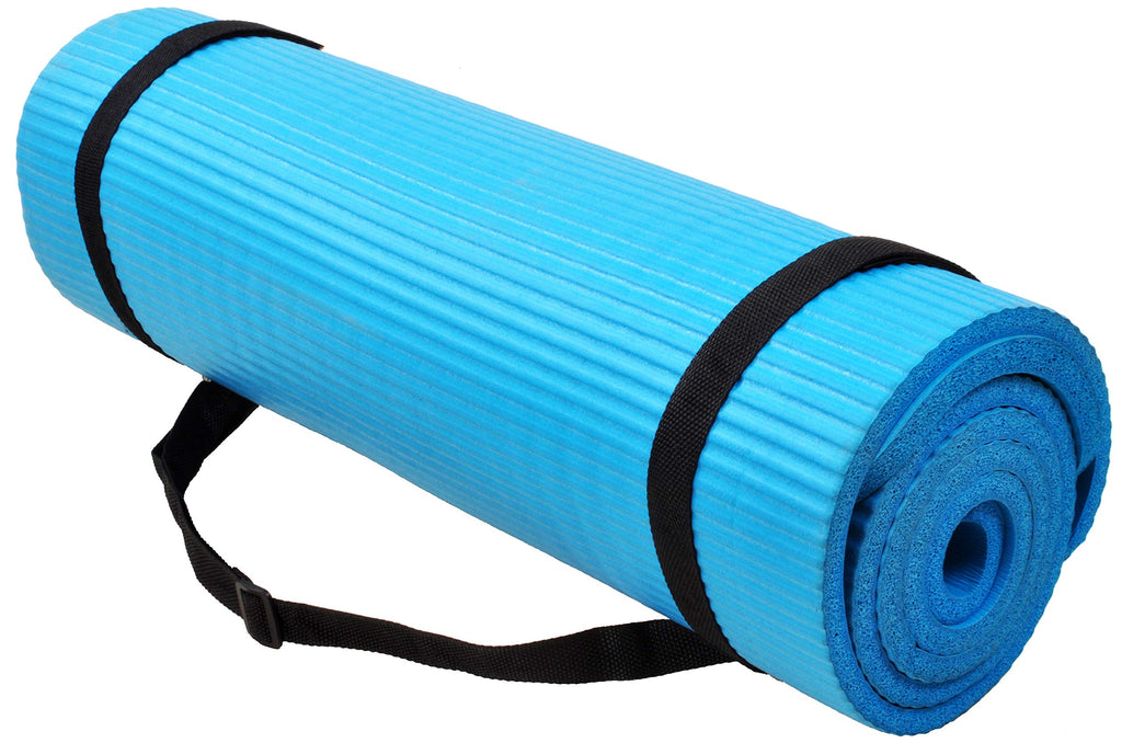 Fitvids All Purpose 1/2-Inch Extra Thick High Density Anti-Tear Exercise Yoga Mat and Knee Pad with Carrying Strap and Optional Yoga Blocks, Multiple