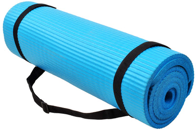 Fitvids All Purpose 1/2-Inch Extra Thick High Density Anti-Tear Exercise Yoga Mat and Knee Pad with Carrying Strap and Optional Yoga Blocks, Multiple