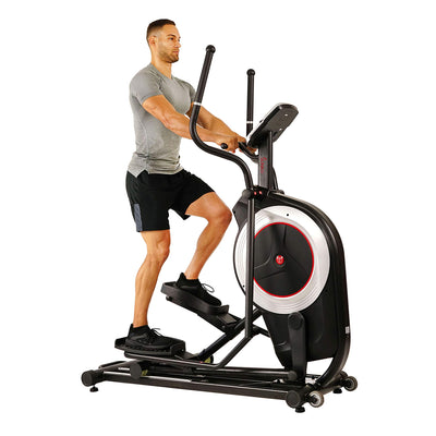 Sunny Health & Fitness Elliptical Trainer Machine w/Built-in Pulse Sensor, Low Impact Cardio Exerciser & Full-Body Cross Training for Home, Optional Free SunnyFit App Link & Electric w/300LB Load