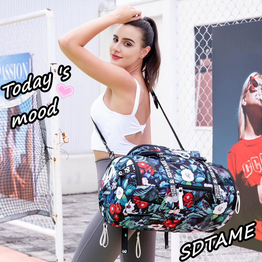 Gym Duffle Bag Backpack with Shoe Compartment,4 ways Travel Backpack for Women and Men,Multi-Functional Weekender bag with Waterproof Layer&Laptop Compartment for Fitness, Travel,Camping