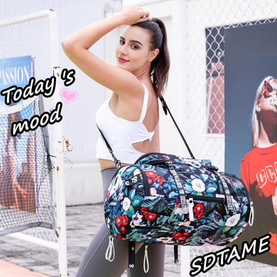 Gym Duffle Bag Backpack with Shoe Compartment,4 ways Travel Backpack for Women and Men,Multi-Functional Weekender bag with Waterproof Layer&Laptop Compartment for Fitness, Travel,Camping