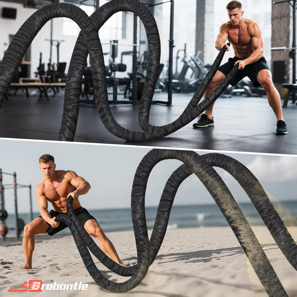 Battle Rope 1/1.26/1.5/2 Inch Diameter,Pink 30FT/40FT/50FT Exercise Workout Ropes for Home Gym Heavy Weighted Training Rope for Working Out