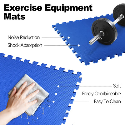 Fitvids Puzzle Exercise Gym Flooring Mat, 3/4" Thick High-Density EVA Interlocking Tiles, Workout Mat for Home Gym, Fitness Equipment, MMA, Gymnastics, 24-Piece Shock-Absorbing Exercise Mat (96 Sq Ft)