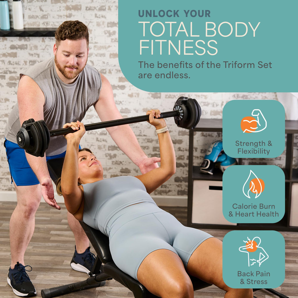 Lifepro Adjustable Dumbbells Set - 5in1-15lb 25lb 43lb 55lb weights Set & Single with Rack - Quick Adjust, Secure Grip - Compact Hand Weights for Men Women Home Gym