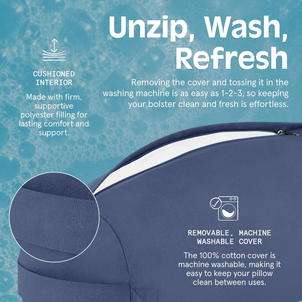 Retrospec Retrospec Sequoia Yoga Bolster Pillow - Meditation Cushion for Yoga Practices - Includes Machine Washable 100% Cotton Cover & Durable Carry Handle