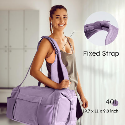 Gym Bag for Men with 2 Upgraded Bottle Holders Convertible Duffle Bag and Gym Backpack Waterproof Sports Bags with Shoes Compartment and Wet Pocket - Black