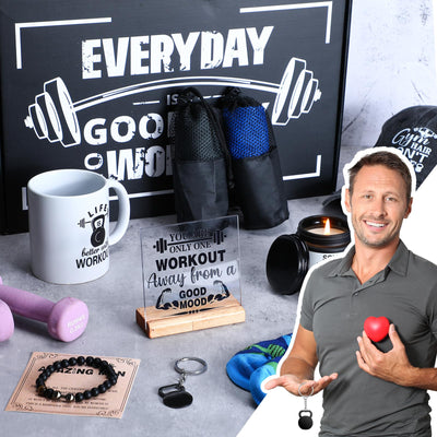 Coume 11 Sets Fitness Gifts for Women Cross Gifts Pink Workout Presents Country Christmas Gym Marathon Running Presents(Cute Style)