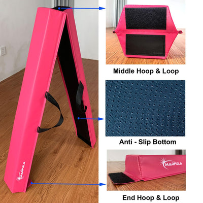 MARFULA Balance Beam - Folding Floor Gymnastics Equipment for Kids, Non Slip Base - 6 FT to 10 FT for Home Gym Use