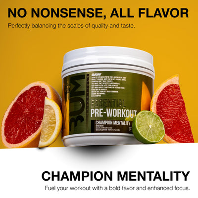 RAW Nutrition - Essential Pre - Chris Bumstead Pre Workout Formula, Sports Nutrition Pre-Workout Powders | Men & Womens Drink, Energy Powder for Working Out (Peach Mango)
