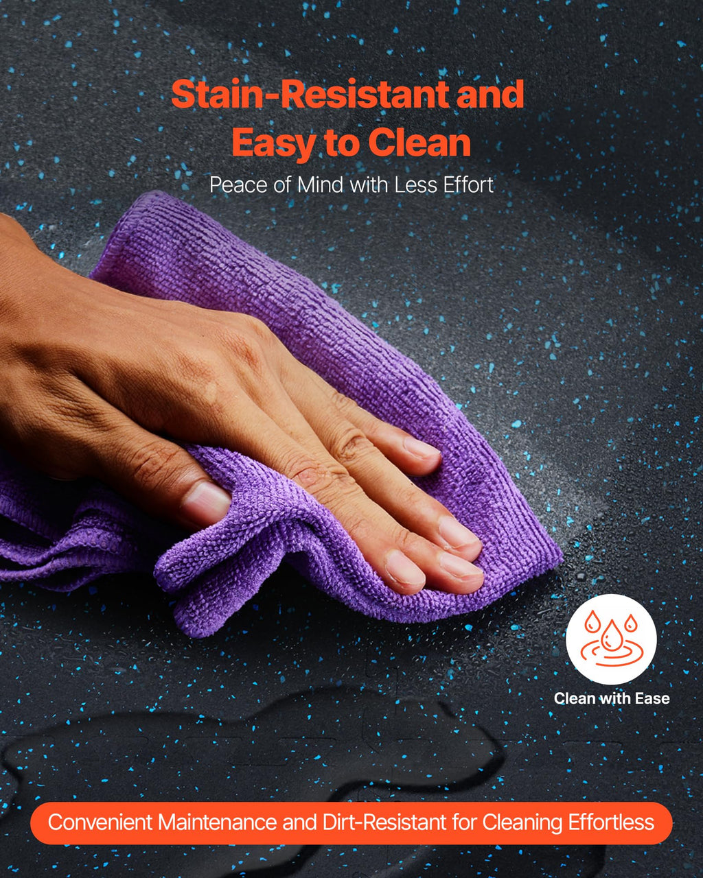 VEVOR 0.56Inch 48sq.ft 12 Tiles Gym Flooring for Home Gym, Rubber Top with High Density EVA Foam, 25 x 25In Gym Floor Exercise Equipment Mats, Interlocking Gym Mats, Puzzle Workout Mats, Black & Gray