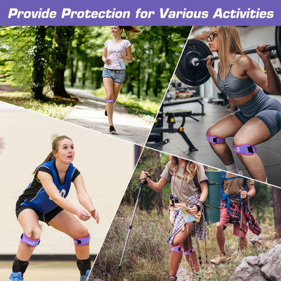 IPOW 2 Pack Knee Pain Relief & Patella Stabilizer Knee Strap Brace Support for Hiking, Soccer, Basketball, Running, Jumpers Knee, Tennis, Tendonitis, Volleyball & Squats, Black