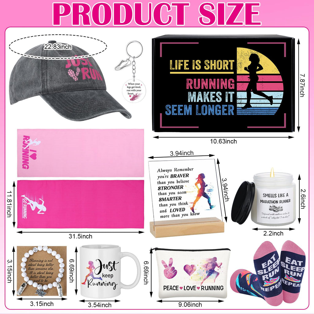 Coume 11 Sets Fitness Gifts for Women Cross Gifts Pink Workout Presents Country Christmas Gym Marathon Running Presents(Cute Style)