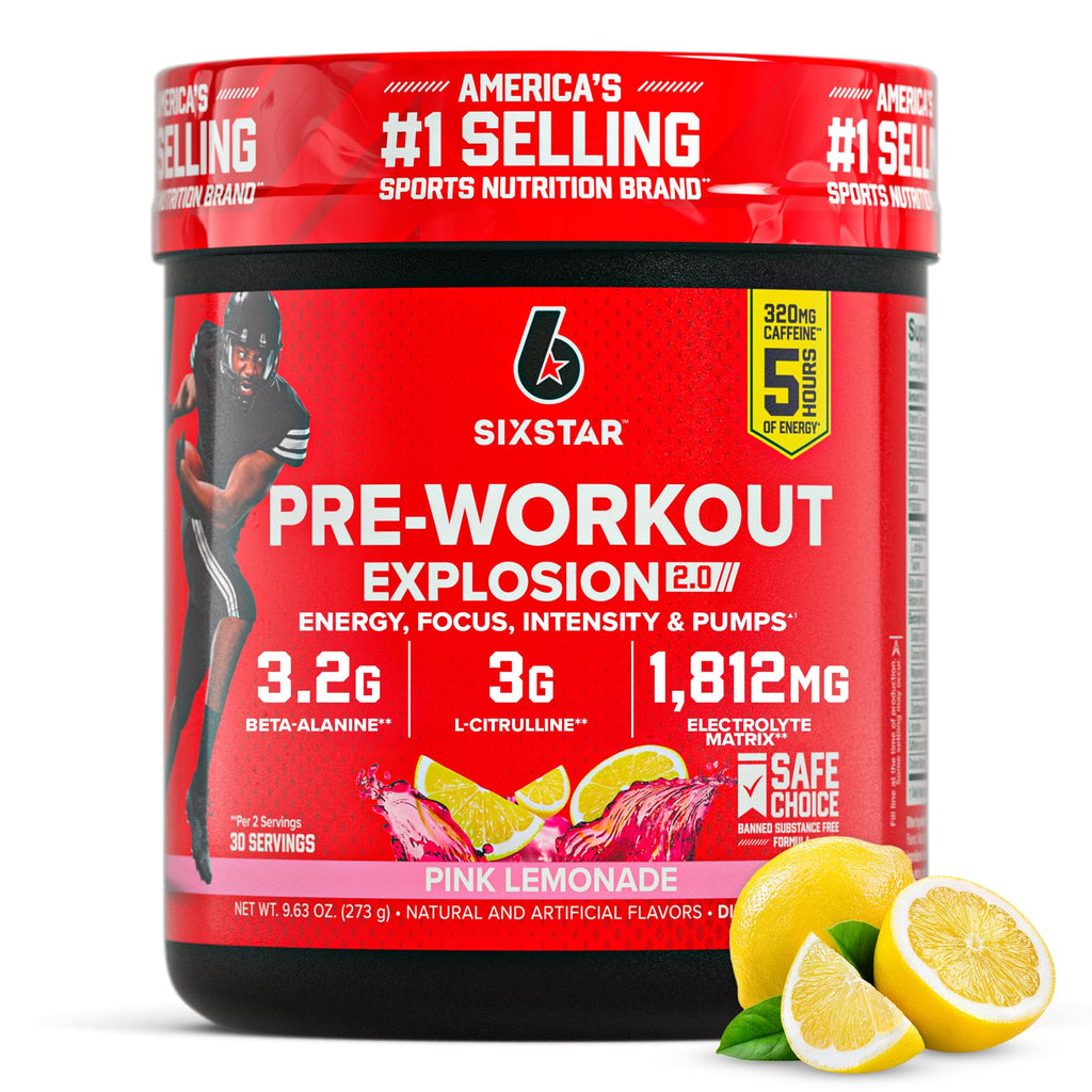 Six Star Pre-Workout Powder for Men & Women, Fruit Punch (30 Servings) - Preworkout Explosion 2.0 Energy Powder Drink Mix with Beta-Alanine & Caffeine - Sports Nutrition Supplement Products