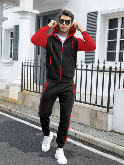 Men's Tracksuit 2 Pieces Set Zip Up Hoodie Sweatsuits Athletic Jogging Suit Set Casual Outfit with Pockets