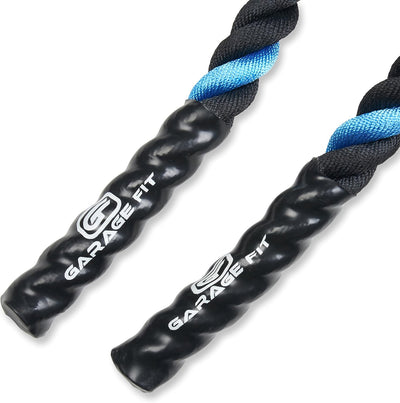 Poly Dacron Battle Rope - Workout & Training Rope - Blue, 1.5" x 30 ft