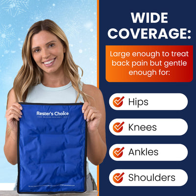 Rester's Choice Gel Cold & Hot Packs (2-Piece Set) Medium 5x10 in. Reusable Warm or Ice Packs for Injuries, Hip, Shoulder, Knee, Back Pain – Hot & Cold Compress for Swelling, Bruises, Surgery