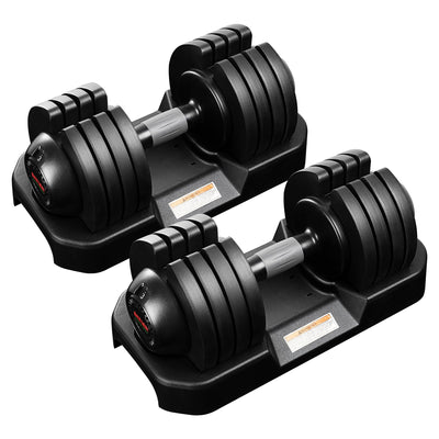 52LBS Single/Pair Adjustable Dumbbells Set Premium Rubber Coated Dumbbell Set with Secure Locking Mechanism for Safe & Customizable Strength Training