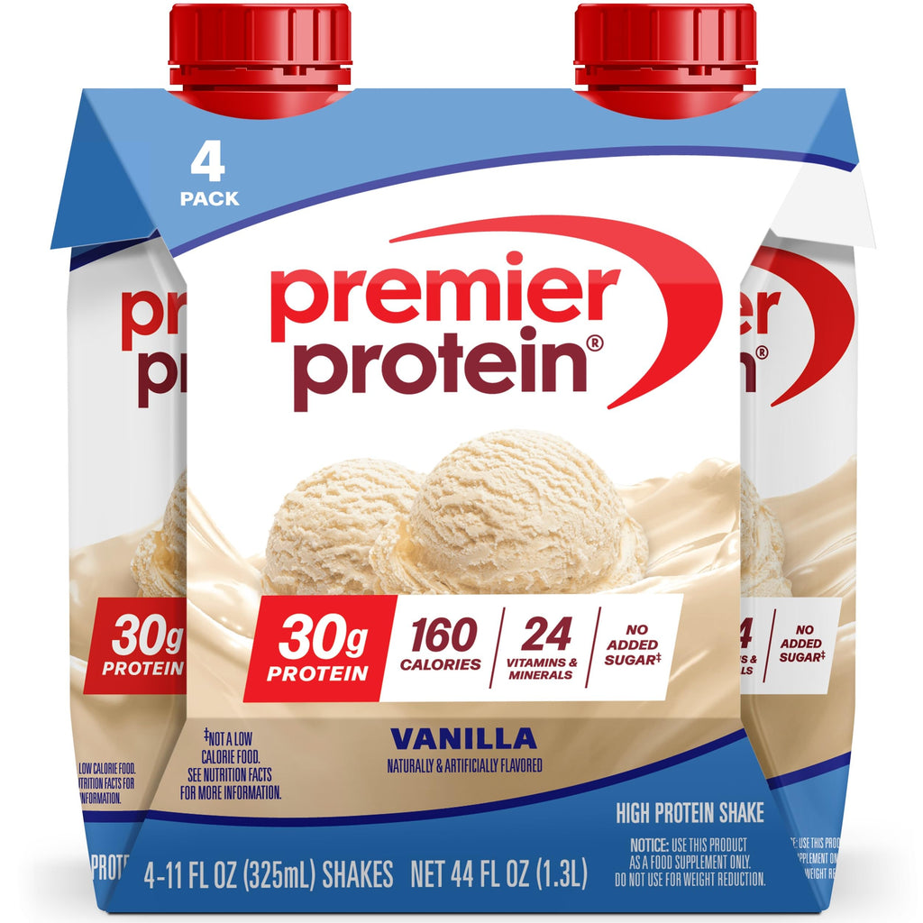 Premier Protein Shake, Vanilla, 30g Protein, 1g Sugar, 24 Vitamins & Minerals to Support Immune Health, 11 fl oz, Pack of 12 (Packaging May Vary)