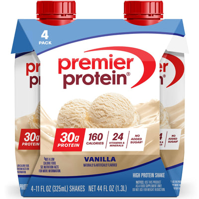 Premier Protein Shake, Vanilla, 30g Protein, 1g Sugar, 24 Vitamins & Minerals to Support Immune Health, 11 fl oz, Pack of 12 (Packaging May Vary)