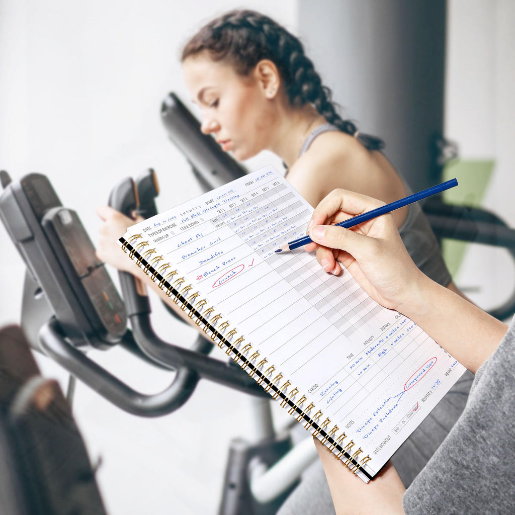 Fitness Journal Workout Planner for Women & Men, A5 (6.4" x 8.3") Workout Journal Log Book Planner Gift for Track Gym Essentials, Home Workouts, Track Progress, Achieve Wellness Goals, Pink