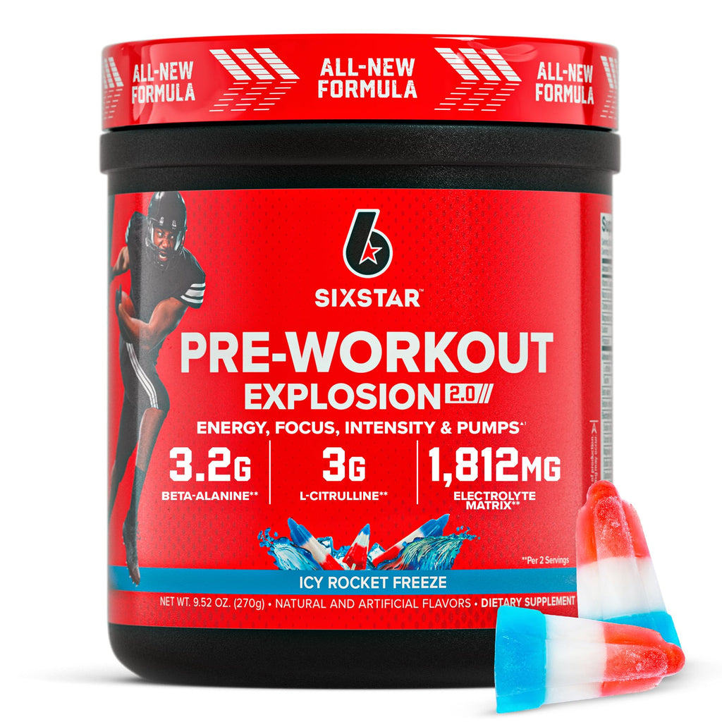 Six Star Pre-Workout Powder for Men & Women, Fruit Punch (30 Servings) - Preworkout Explosion 2.0 Energy Powder Drink Mix with Beta-Alanine & Caffeine - Sports Nutrition Supplement Products